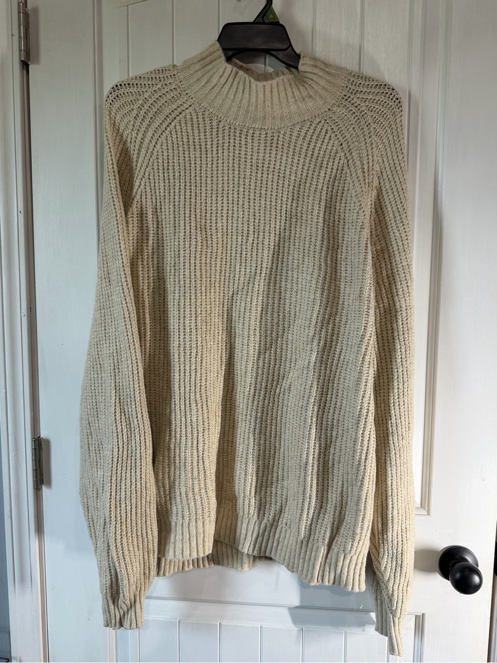 Abercrombie & Fitch Cream Knit Mockneck Oversized Sweater
